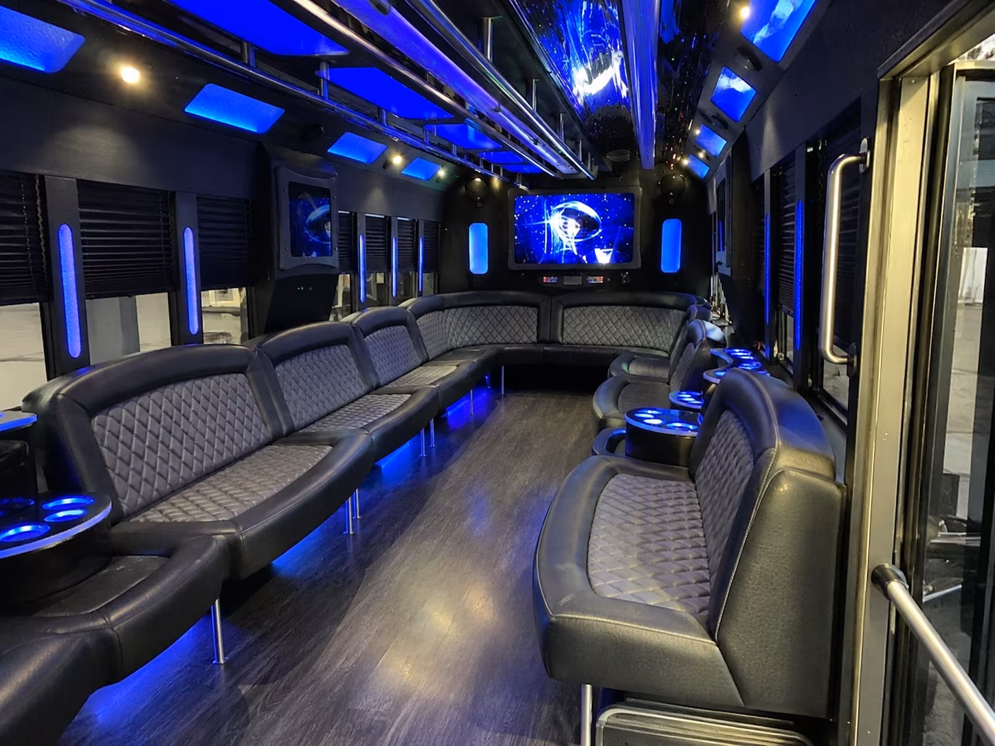 sanford 28 passenger party bus interior