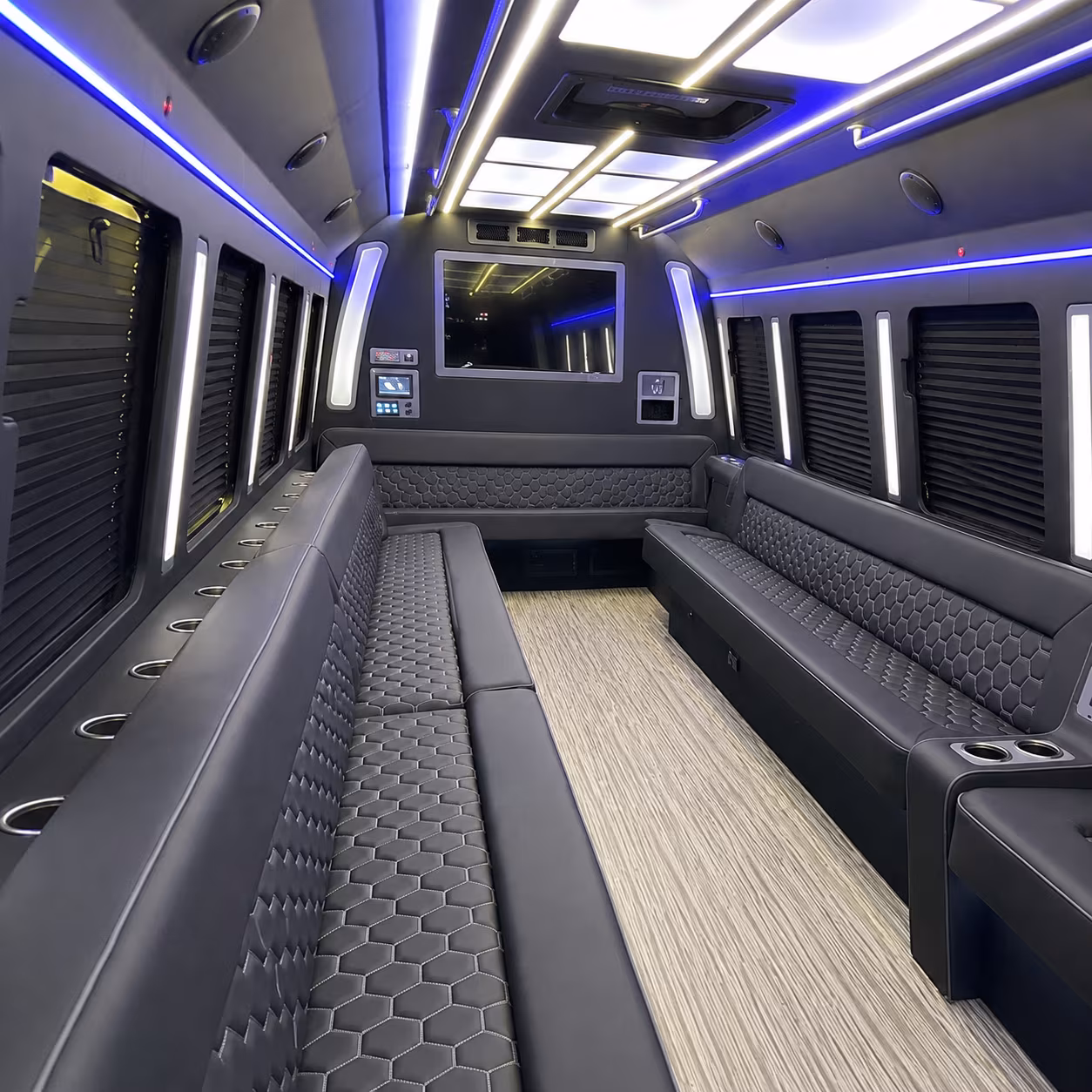 sanford 40 passenger party bus inside